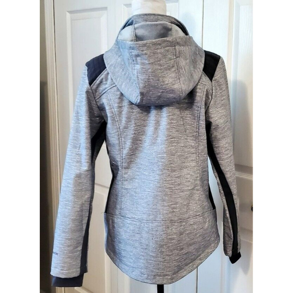 Free Country Womens Softshell fleece lined Hooded Grey Jacket Coat Sz M EUC - Picture 3 of 7